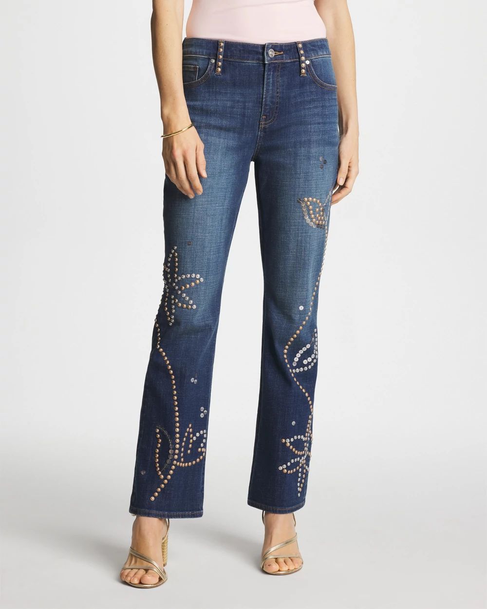 Embellished Girlfriend Cropped Flared Jeans | Chico's